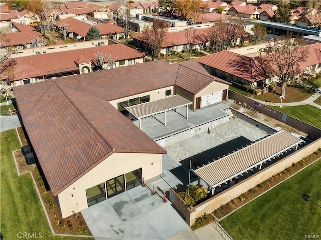 aerial view with a residential view