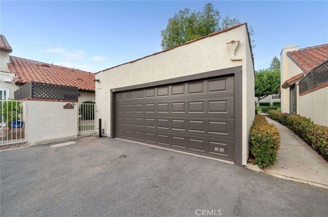 garage with a gate