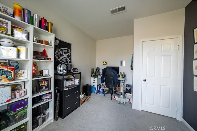 carpeted office featuring visible vents