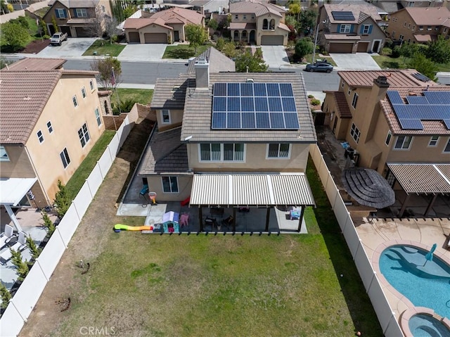 aerial view featuring a residential view