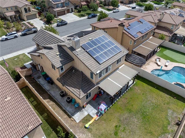 drone / aerial view featuring a residential view