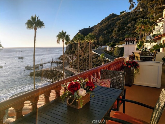 balcony with a water view