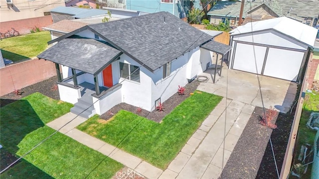 aerial view featuring a residential view