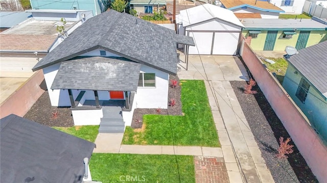 aerial view featuring a residential view