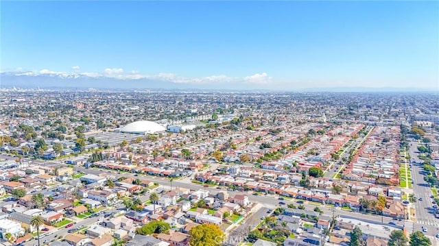 birds eye view of property with a residential view