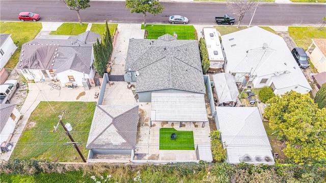 aerial view with a residential view