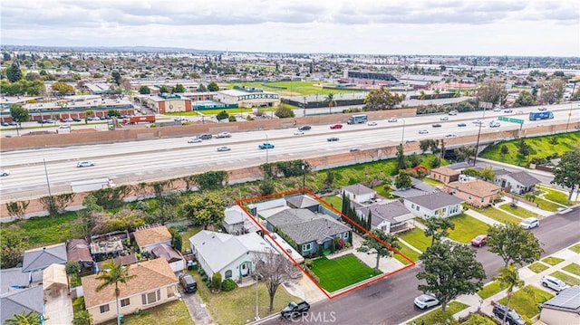 aerial view with a residential view