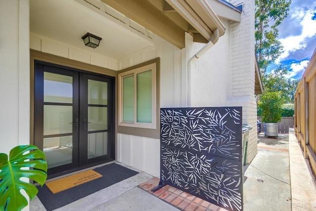 entrance to property with french doors