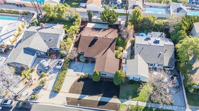 bird's eye view with a residential view