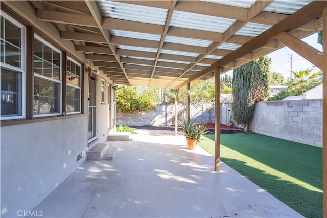 view of patio / terrace with a fenced backyard