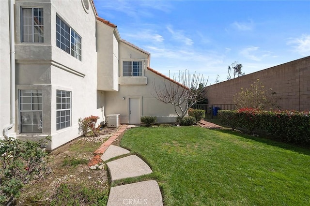 view of yard with fence