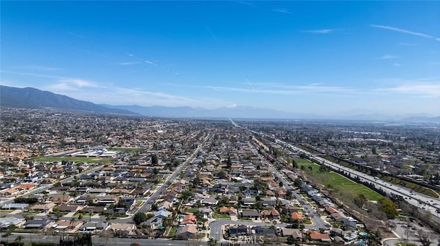 birds eye view of property featuring a residential view and a mountain view