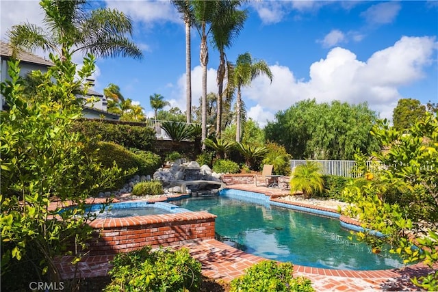 pool featuring fence