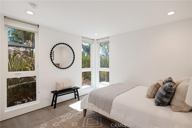 bedroom with recessed lighting