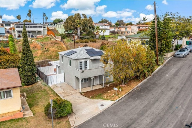 aerial view with a residential view