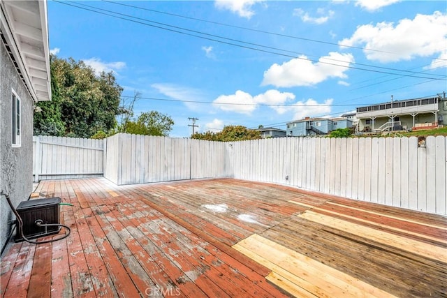 deck featuring fence