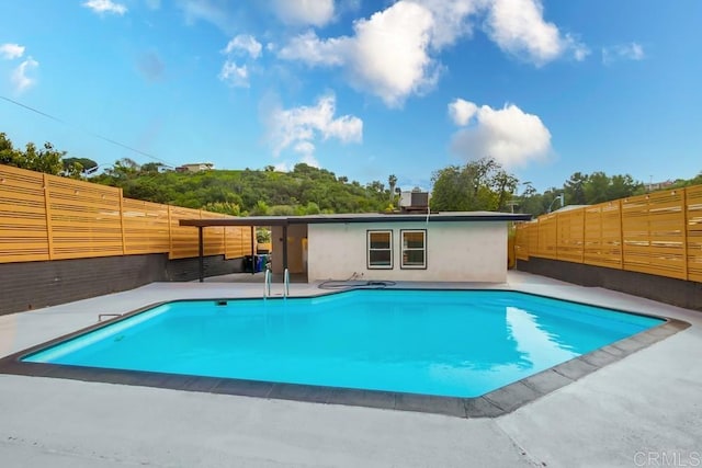 view of pool featuring fence private yard and a fenced in pool