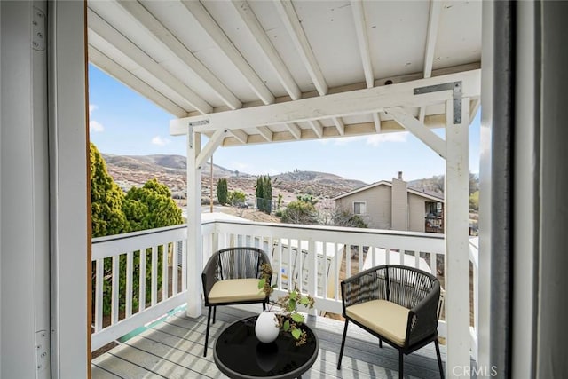 balcony with a mountain view