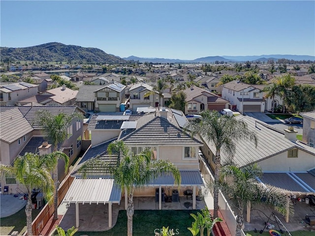 bird's eye view with a mountain view and a residential view