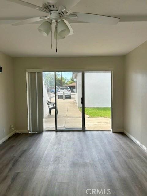 4771 68th St, La Mesa, CA 91942 - spare room featuring baseboards, a ceiling fan, and wood finished floors