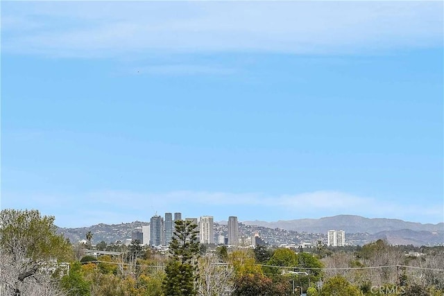 view of mountain feature featuring a city view