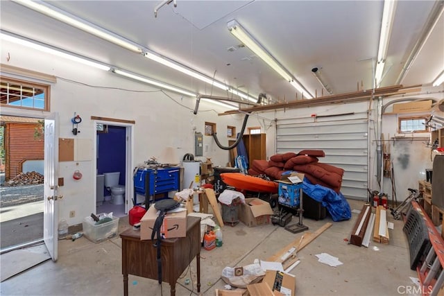 garage with electric panel