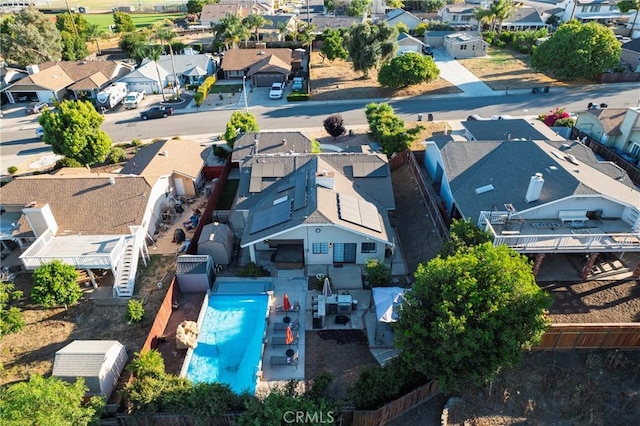 aerial view with a residential view