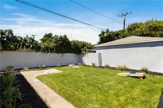 view of yard with fence