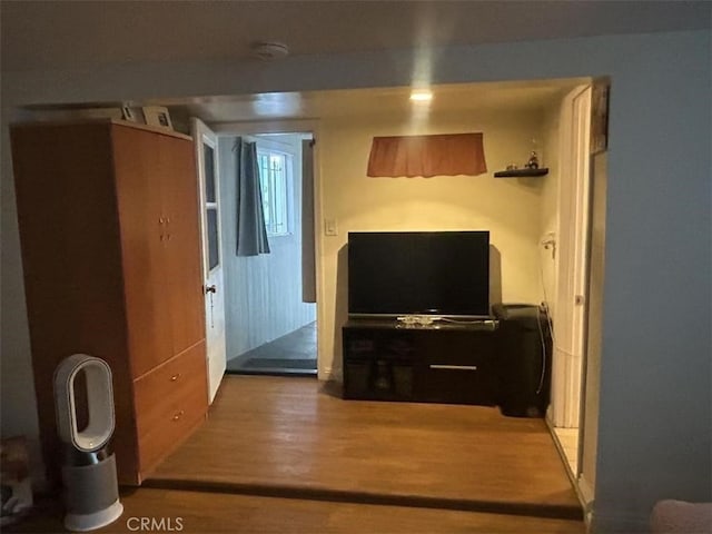 interior space with wood finished floors