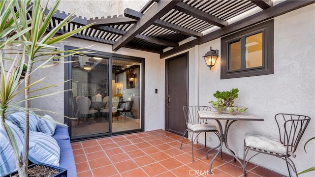 view of patio featuring a pergola