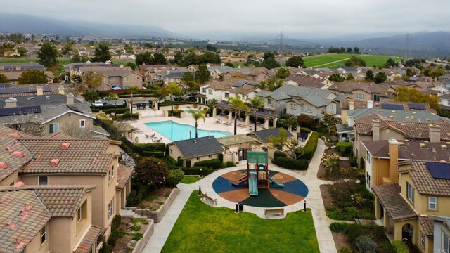 1582 Moonbeam Ln, Chula Vista, CA 91915 - aerial view of residential area with a pool area