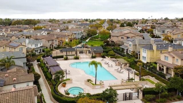 1582 Moonbeam Ln, Chula Vista, CA 91915 - aerial view of residential area with a pool area