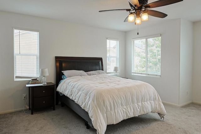 1582 Moonbeam Ln, Chula Vista, CA 91915 - bedroom featuring light carpet, baseboards, and ceiling fan