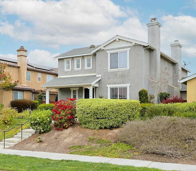 1582 Moonbeam Ln, Chula Vista, CA 91915 - view of front of house featuring a chimney and stucco siding