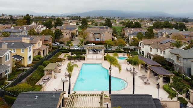 1582 Moonbeam Ln, Chula Vista, CA 91915 - aerial view of residential area featuring a pool area