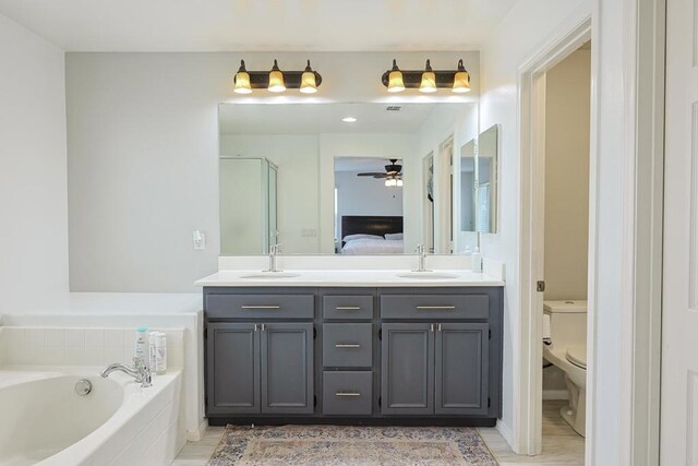 1582 Moonbeam Ln, Chula Vista, CA 91915 - bathroom with a garden tub, double vanity, toilet, a stall shower, and ensuite bathroom