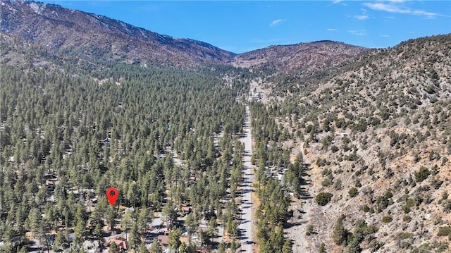 property view of mountains featuring a view of trees