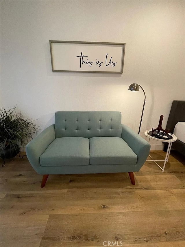 living area with wood finished floors