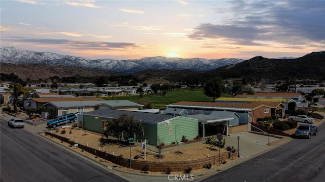 view of mountain feature with a residential view