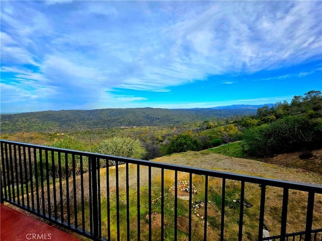 balcony with a wooded view