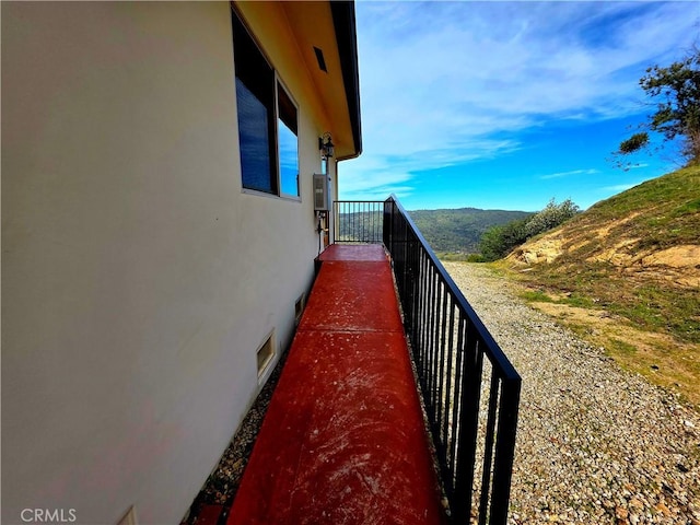 balcony with a mountain view