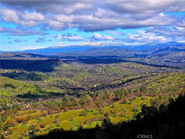 view of mountain feature with a view of trees