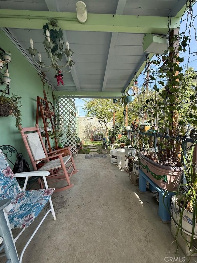 view of patio / terrace with fence