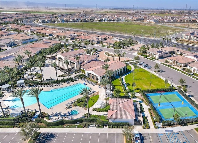 bird's eye view with a residential view