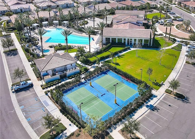 drone / aerial view featuring a residential view