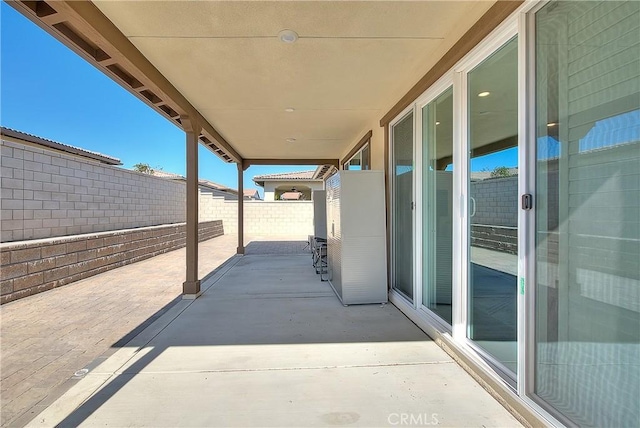 view of patio featuring a fenced backyard