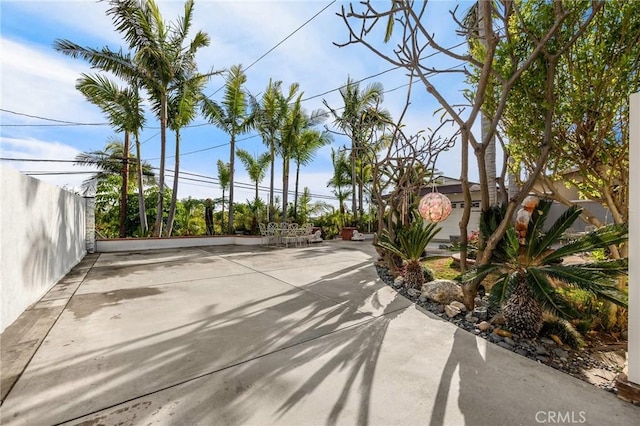 view of road with concrete driveway