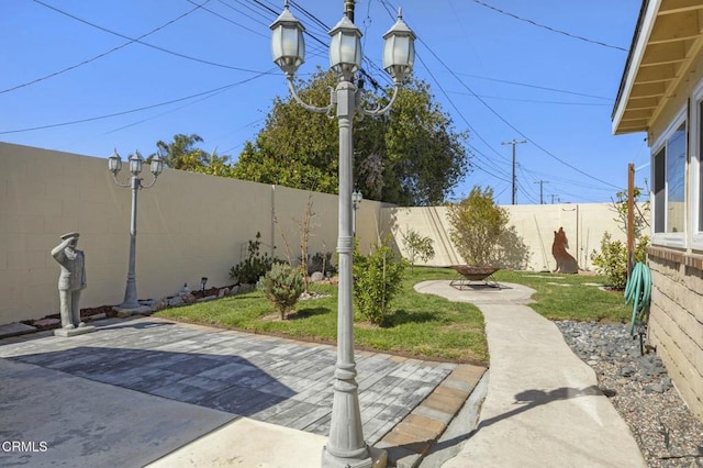 view of patio with a fenced backyard