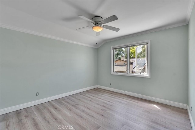 160 Summit Rd, La Verne, CA 91750 - spare room with ornamental molding, baseboards, ceiling fan, and wood finished floors