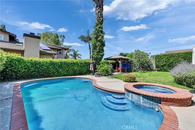 160 Summit Rd, La Verne, CA 91750 - view of pool with a gazebo, a patio, and a pool with connected hot tub